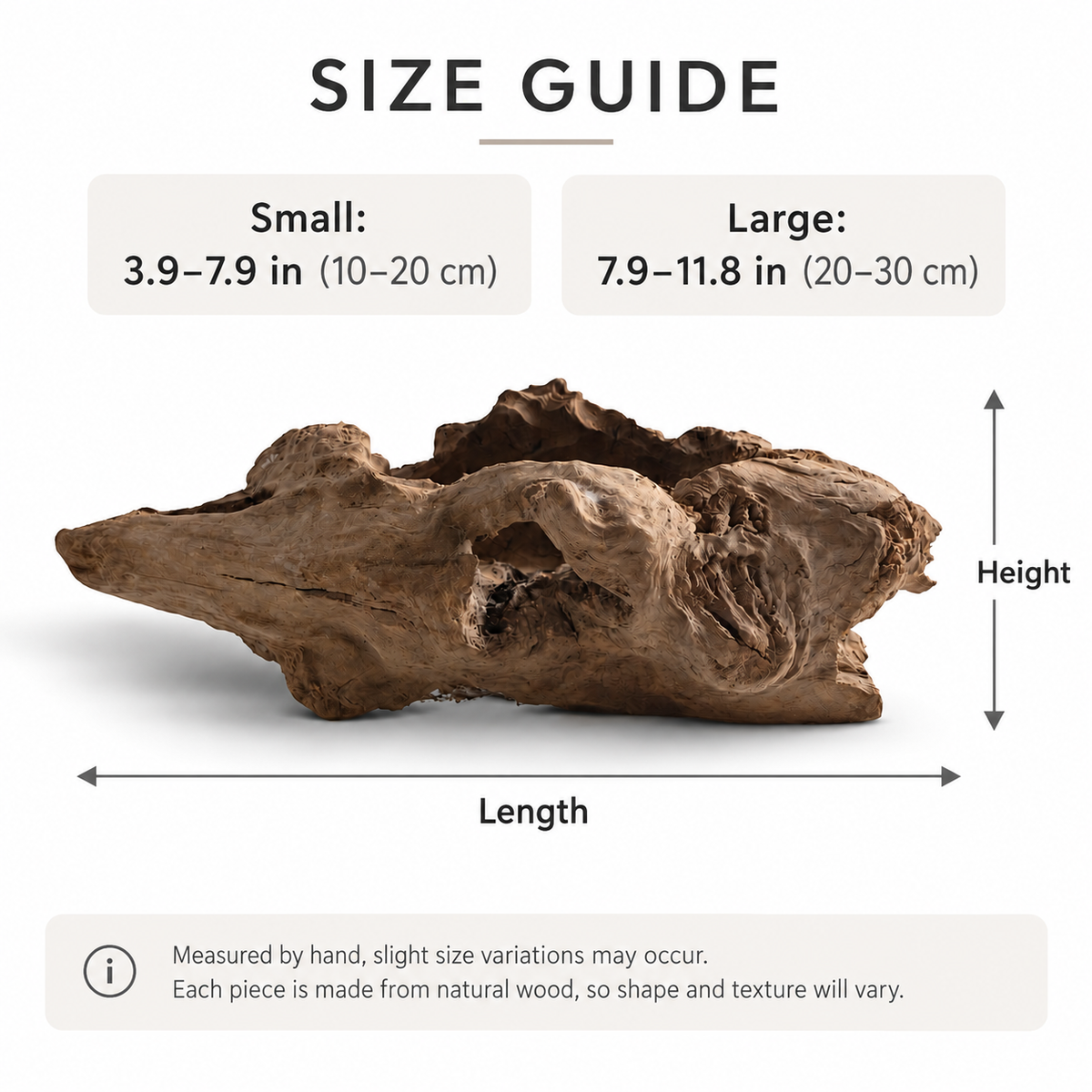 Natural Driftwood Planter – Rustic Wood Root Plant Holder for Succulents, Air Plants & Home Decor