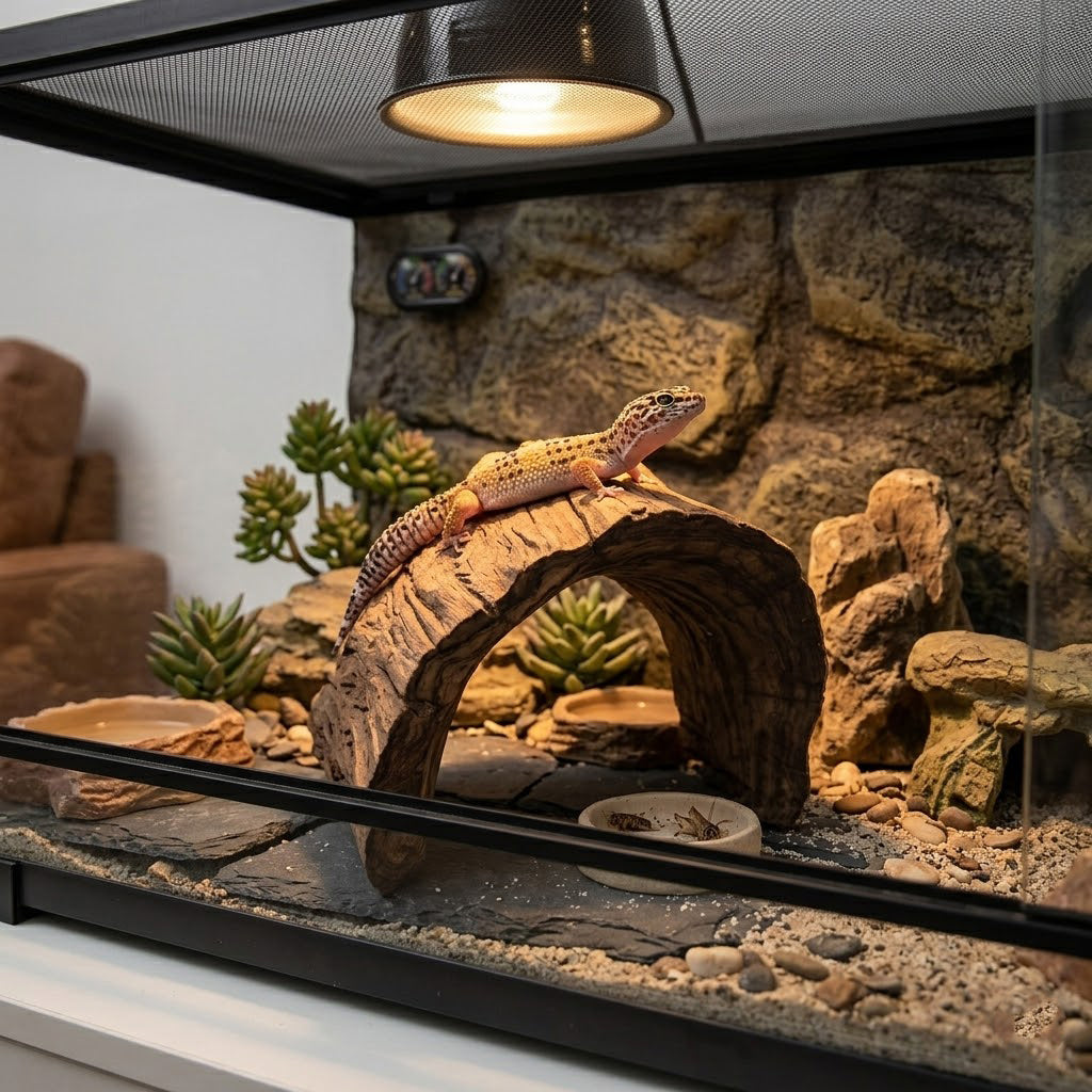 Natural Wood Half Log Hide for Aquariums & Terrariums – Hollow Driftwood Cave, 3 Sizes