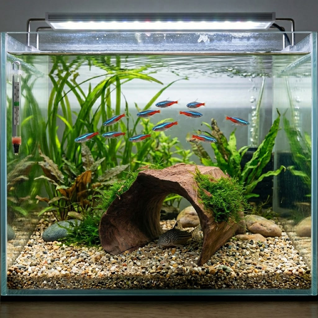Natural Wood Half Log Hide for Aquariums & Terrariums – Hollow Driftwood Cave, 3 Sizes