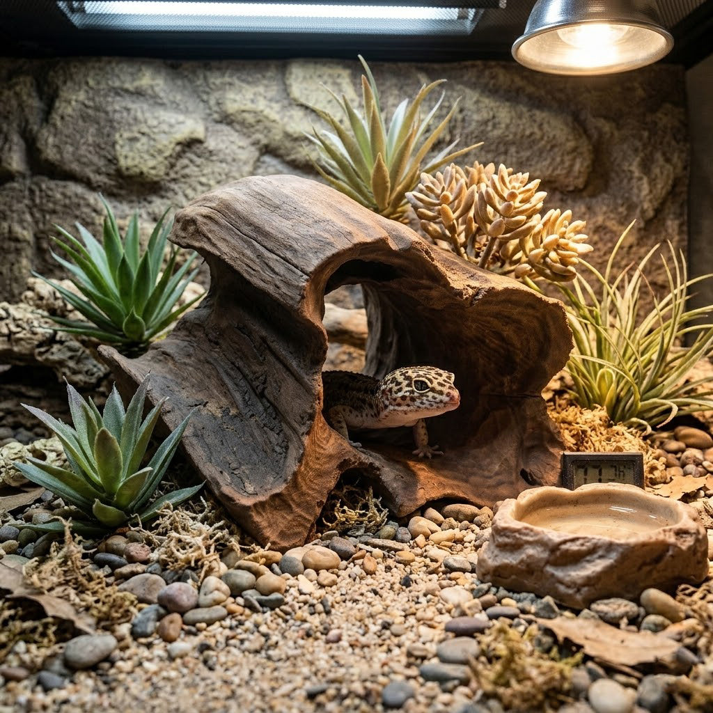 Natural Hollow Log Hide for Aquariums & Terrariums – Wooden Cave Shelter, 3 Sizes